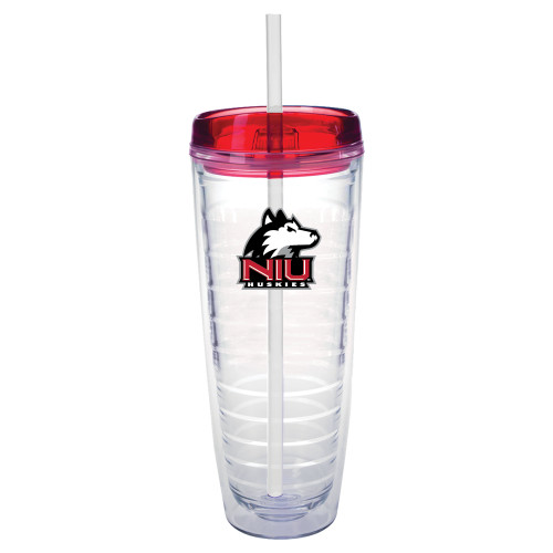  Tritan Double Wall Tumbler w/Red Top 26oz - NIU Huskies - Primary Mark