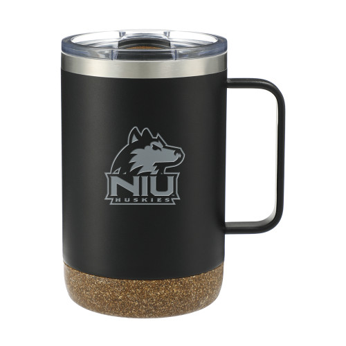  Valhalla Vacuum Insulated Camp Black Mug 14oz - NIU Huskies - Primary Mark