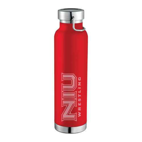  Thor Copper Vacuum Insulated Red Bottle 22oz - NIU Wrestling Engraved