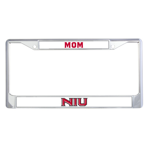  Mom Metal License Plate Frame in Chrome - NIU - Primary Wordmark