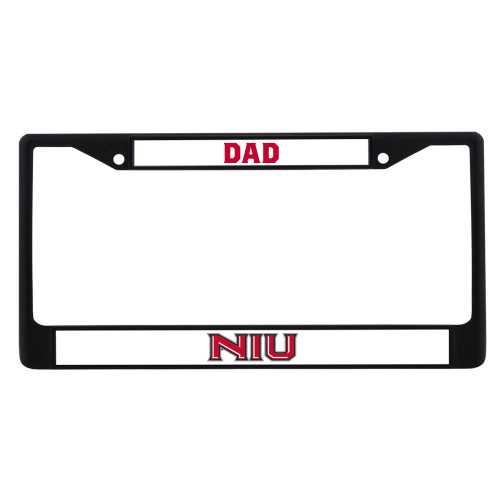  Dad Metal License Plate Frame in Black - NIU - Primary Wordmark