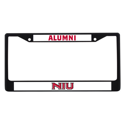  Alumni Metal License Plate Frame in Black - NIU - Primary Wordmark