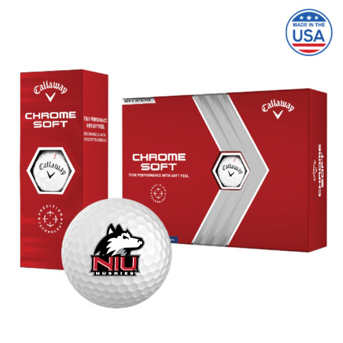  Callaway Chrome Soft Golf Balls 12/pkg - NIU Huskies - Primary Mark