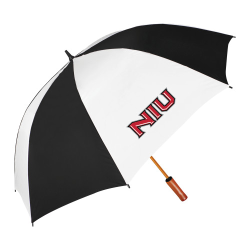  64 Inch Black/White Umbrella - NIU - Primary Wordmark