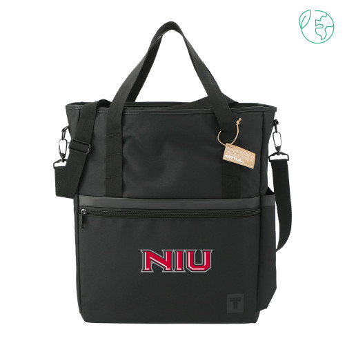  Tranzip Black Recycled Computer Tote - NIU - Primary Wordmark