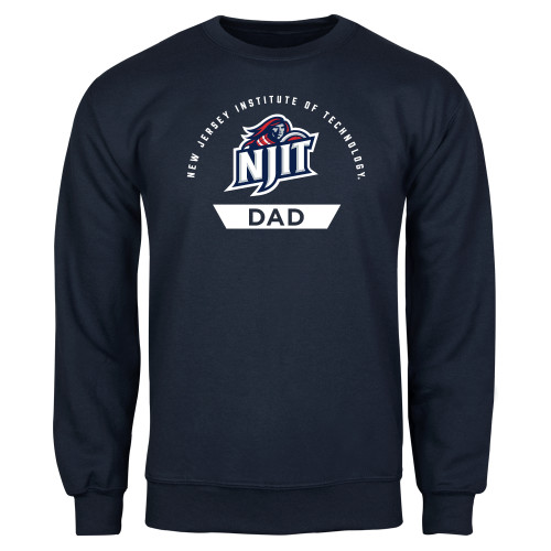  Navy Fleece Crew - NJIT Arched - Dad