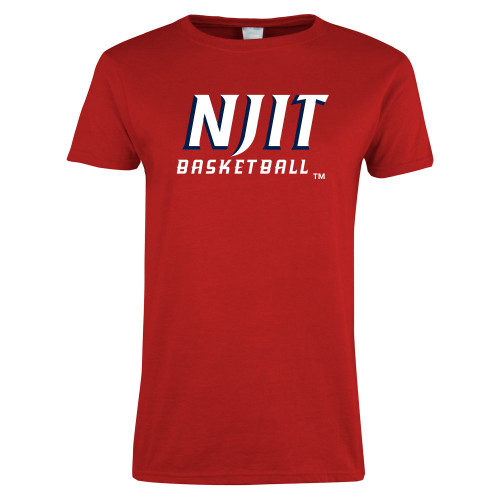  Womens Red Short Sleeve Tee - NJIT Basketball