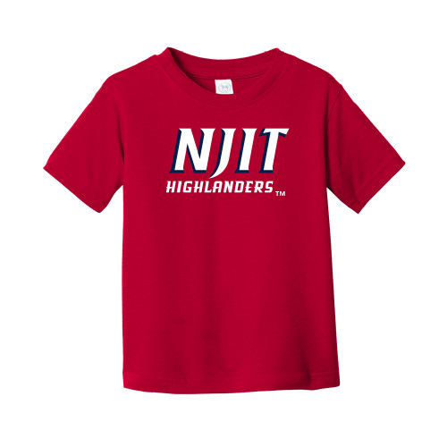  Toddler Red T Shirt - NJIT Highlanders Stacked