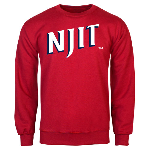  Red Fleece Crew - NJIT Wordmark