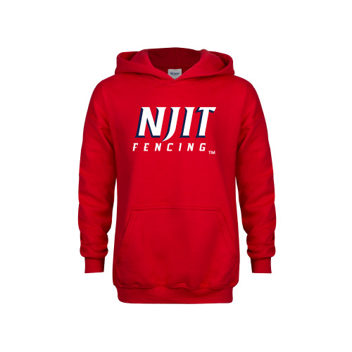  Youth Red Fleece Hoodie - NJIT Fencing