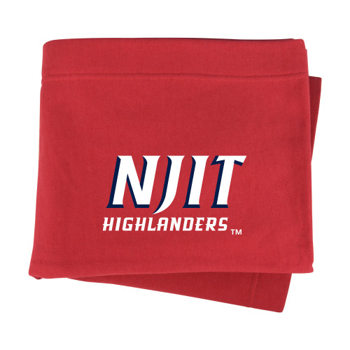  Red Sweatshirt Blanket - NJIT Highlanders Stacked