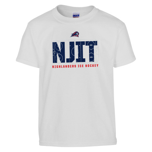  Youth White T Shirt - NJIT Highlanders Ice Hockey