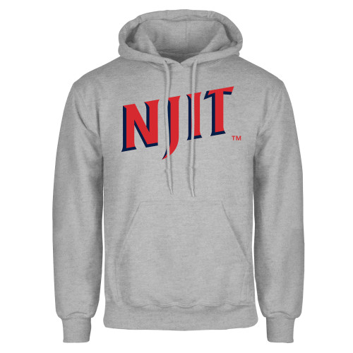  Grey Fleece Hoodie - NJIT Wordmark