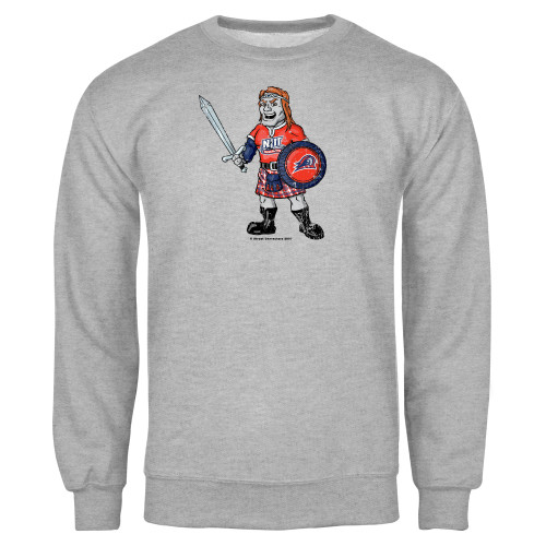  Grey Fleece Crew - NJIT Mascot Distressed