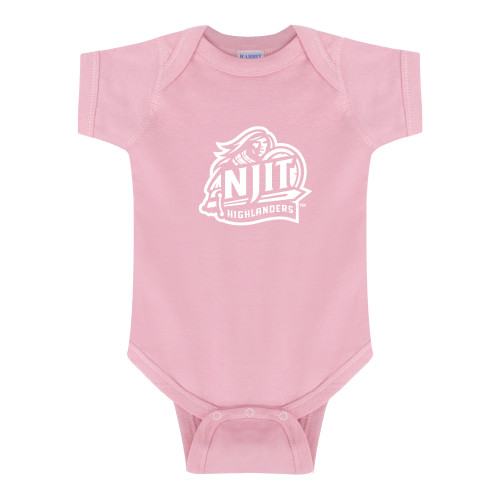  Light Pink Infant Onesie - NJIT Highlanders Mascot Mark