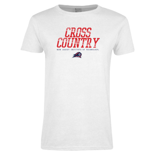  Womens White Short Sleeve Tee - New Jersey Institute Cross Country Rays