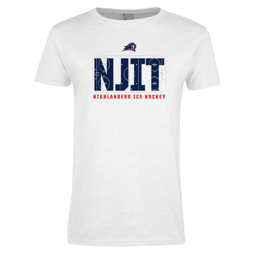  Womens White Short Sleeve Tee - NJIT Highlanders Ice Hockey