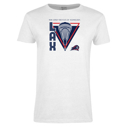  Womens White Short Sleeve Tee - New Jersey Institute LAX