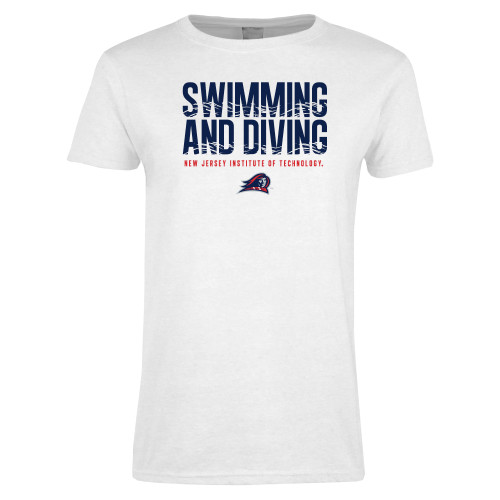 Womens White Short Sleeve Tee - New Jersey Institute Swim and Dive
