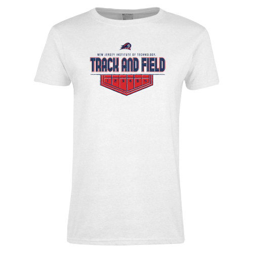  Womens White Short Sleeve Tee - New Jersey Institute Track and Field