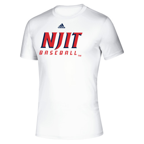  Adidas White Pregame Performance Tee - Adidas - NJIT Baseball