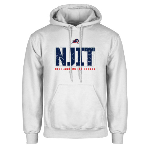  White Fleece Hoodie - NJIT Highlanders Ice Hockey