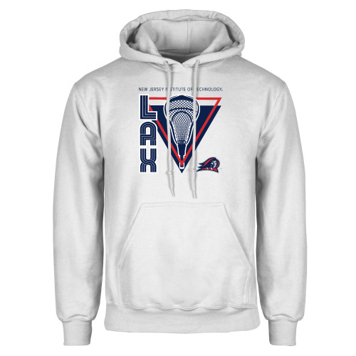  White Fleece Hoodie - New Jersey Institute LAX