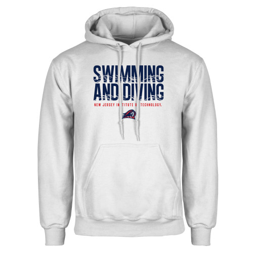  White Fleece Hoodie - New Jersey Institute Swim and Dive