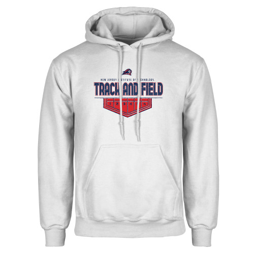  White Fleece Hoodie - New Jersey Institute Track and Field