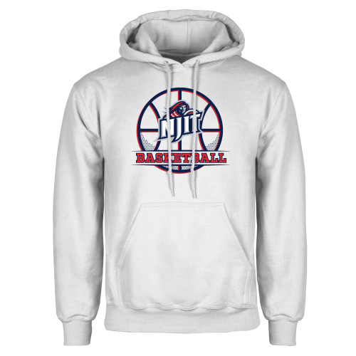  White Fleece Hoodie - NJIT Full Basketball