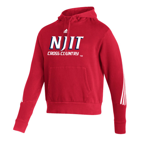  Adidas Red Pullover Hood - Select A Logo Adidas - NJIT Cross Country
