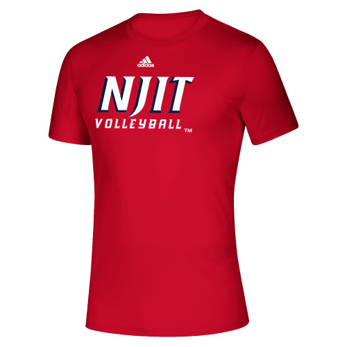  Adidas Red Pregame Performance Tee - Adidas - NJIT Volleyball