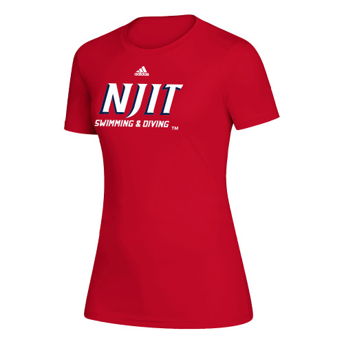  Adidas Womens Red Creator Performance Tee - Adidas - NJIT Swim and Dive