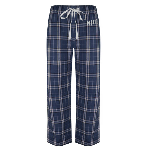  Navy/White Flannel Pajama Pant - NJIT Wordmark