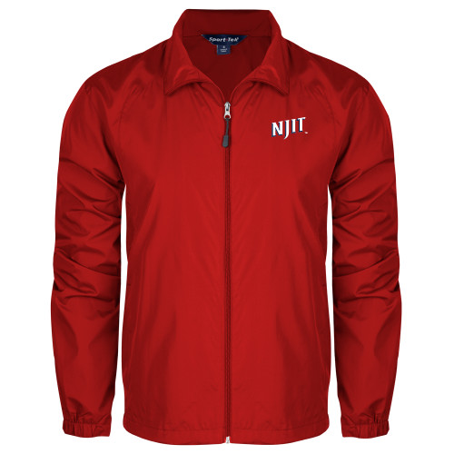  Red Full Zip Wind Jacket - NJIT Wordmark