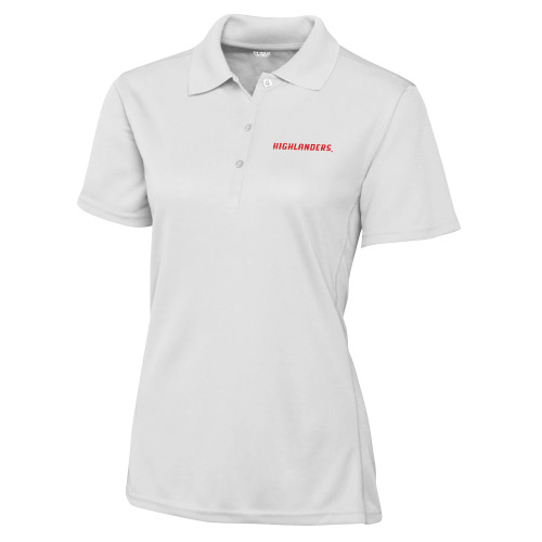  C&B Womens White Clique Ice Pique Polo - Highlanders Wordmark