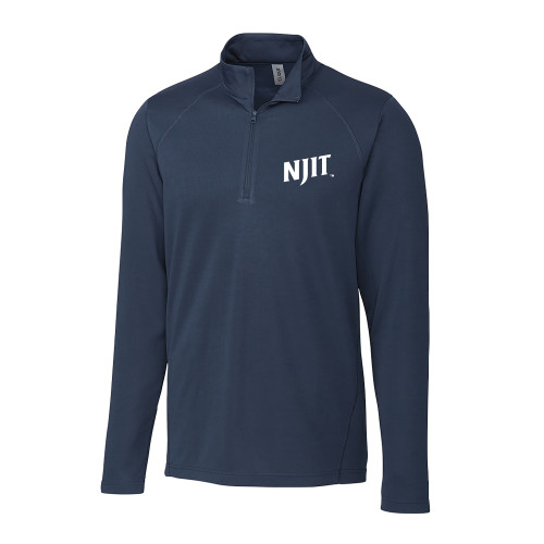 NJIT C&B Dark Navy Clique Ice Pique Half Zip