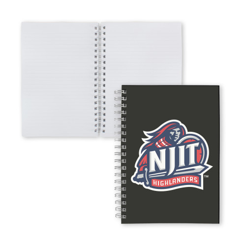  Clear 7 x 10 Spiral Journal Notebook - NJIT Highlanders Mascot Mark
