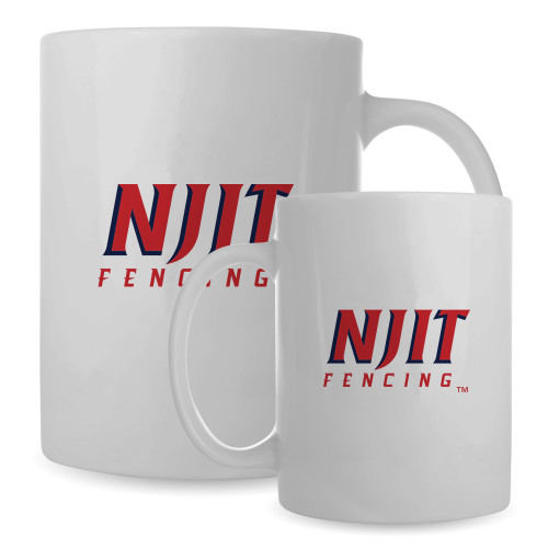  Full Color White Mug 15oz - NJIT - Fencing