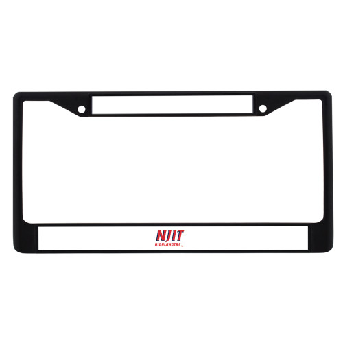  Metal License Plate Frame in Black - NJIT Highlanders Stacked