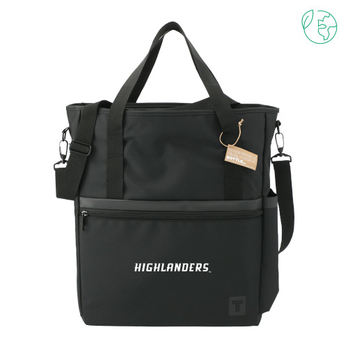  Tranzip Black Recycled Computer Tote - Highlanders Wordmark