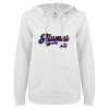 Thumbnail image for  ENZA Womens White V Notch Raw Edge Fleece Hoodie