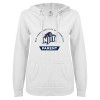 Thumbnail image for  ENZA Womens White V Notch Raw Edge Fleece Hoodie