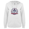 Thumbnail image for  ENZA Womens White V Notch Raw Edge Fleece Hoodie