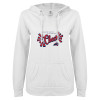 Thumbnail image for  ENZA Womens White V Notch Raw Edge Fleece Hoodie