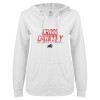 Thumbnail image for  ENZA Womens White V Notch Raw Edge Fleece Hoodie