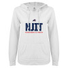 Thumbnail image for  ENZA Womens White V Notch Raw Edge Fleece Hoodie