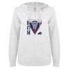Thumbnail image for  ENZA Womens White V Notch Raw Edge Fleece Hoodie