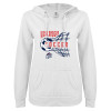 Thumbnail image for  ENZA Womens White V Notch Raw Edge Fleece Hoodie
