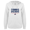 Thumbnail image for  ENZA Womens White V Notch Raw Edge Fleece Hoodie
